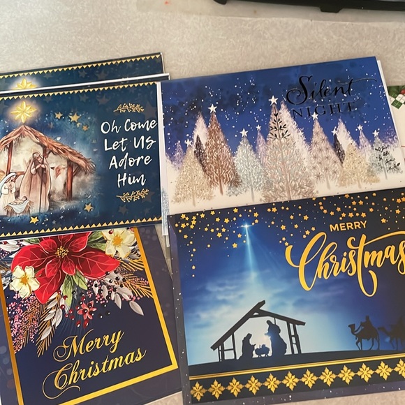 ☘️ 22 Large Christmas card assort 5x7”or 6x8” with matching Eps Biblical quotes - Picture 3 of 7